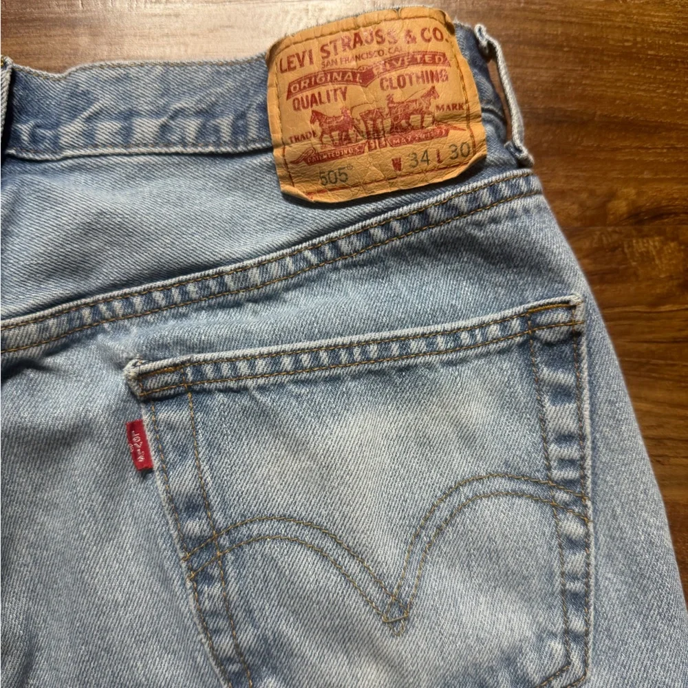 Levi’s 505 Regular Fit Jeans Mens 34x30 Light Wash Straight Leg Vintage